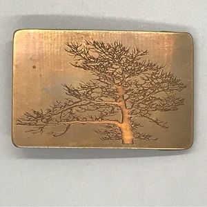 Vintage Ampersand, Kalamazoo, Michigan Brass belt buckle of a noble tree.